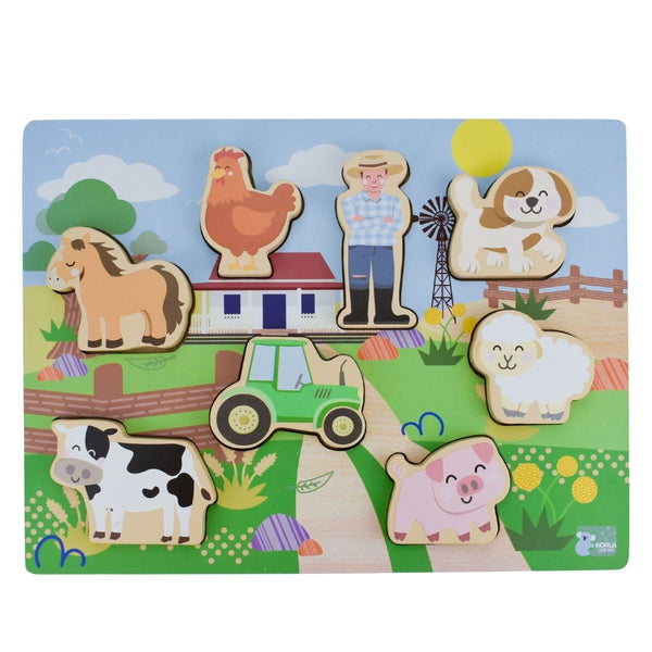 Wooden Chunky Aussie Farm Animal Puzzle by Eleganter Australia. Australian Art Prints, Fashion and Homewares. Green Door Decor. www.greendoordecor.com.au