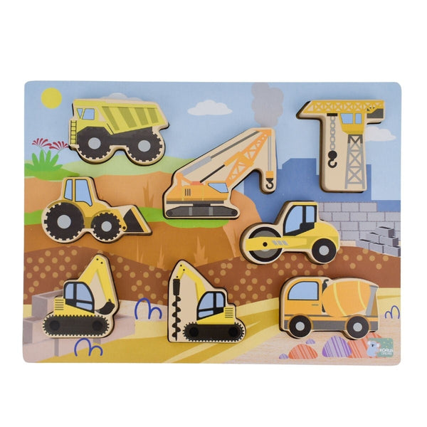 Wooden Chunky Construction Vehicle Puzzle by Eleganter Australia. Australian Art Prints, Fashion and Homewares. Green Door Decor. www.greendoordecor.com.au