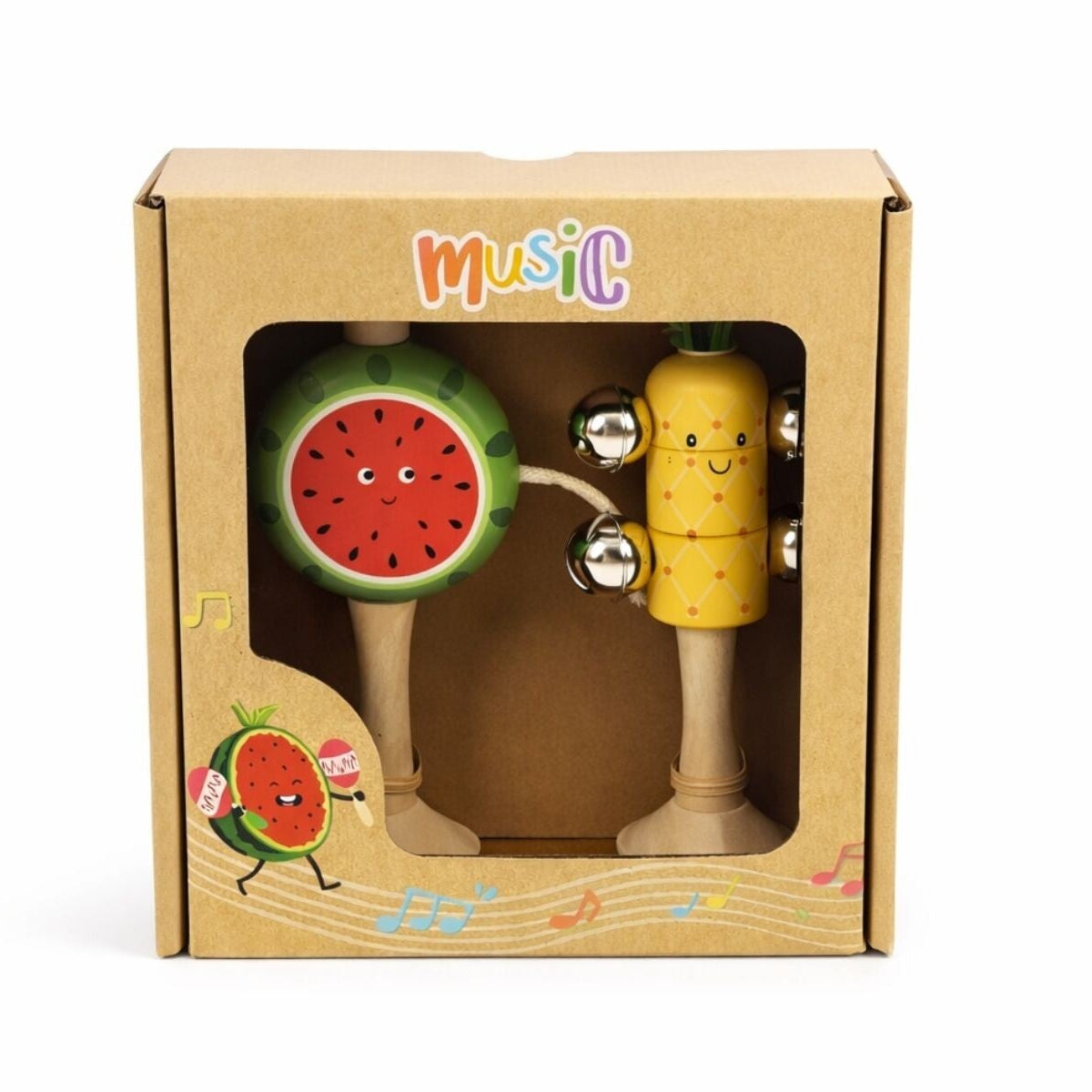 Wooden Fruit Musical Set | Watermelon & Pineapple by Eleganter Australia. Australian Art Prints, Gifts, Fashion and Homewares. Green Door Decor. www.greendoordecor.com.au