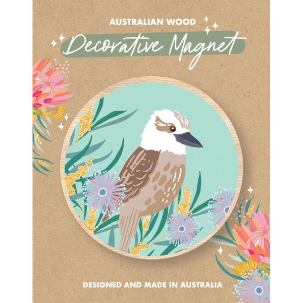 Wooden Magnet - Christie Williams | Kookaburra by Aero Images. Australian Art Prints, Fashion and Homewares. Green Door Decor. www.greendoordecor.com.au