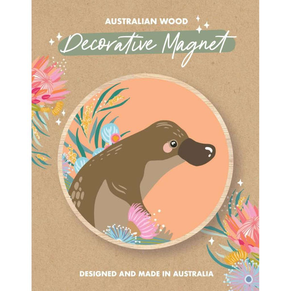 Wooden Magnet - Christie Williams | Platypus Peach by Aero Images. Australian Art Prints, Fashion and Homewares. Green Door Decor. www.greendoordecor.com.au