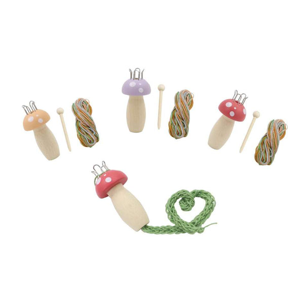 Wooden Mushroom Knitting Nancy Craft Kit by Eleganter Australia. Australian Art Prints, Gifts, Fashion and Homewares. Green Door Decor. www.greendoordecor.com.au