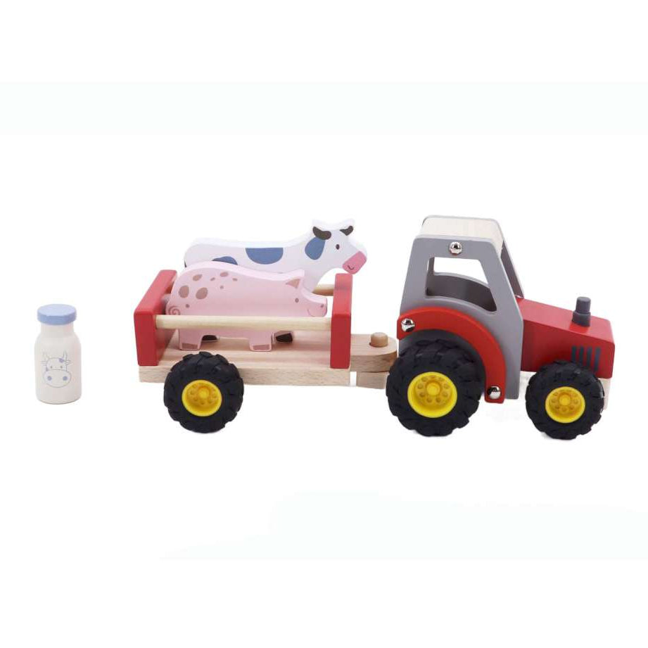 Wooden Tractor with Farm Animal | Red by Eleganter Australia. Australian Art Prints and Homewares. Green Door Decor. www.greendoordecor.com.au