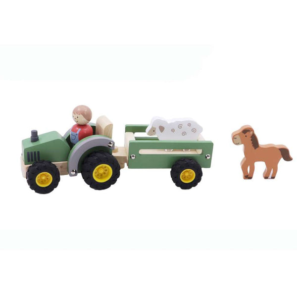 Wooden Tractor with Farm Animal | Green by Eleganter Australia. Australian Art Prints and Homewares. Green Door Decor. www.greendoordecor.com.au