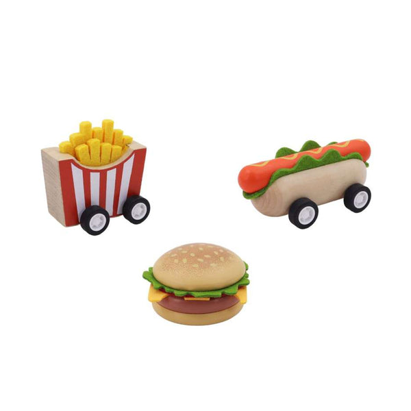 Wooden Pull Back Fast Food | Various Foods by Eleganter Australia. Australian Art Prints, Gifts, Fashion and Homewares. Green Door Decor. www.greendoordecor.com.au