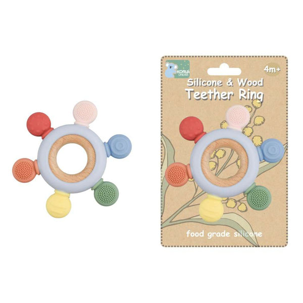 Wooden and Silicone Sensory Teething Ring | Blue by Eleganter Australia. Australian Art Prints and Homewares. Green Door Decor. www.greendoordecor.com.au
