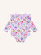 'Woodland Grid' Glimmer Bodysuit | Lilac by Fleur Harris. Australian Art Prints, Gifts, Fashion and Homewares. Green Door Decor. www.greendoordecor.com.au