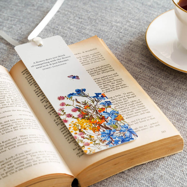 Woodlands Bookmark | Leschenaultia & Pomegarante by Bell Art. Australian Art Prints, Fashion and Homewares. Green Door Decor. www.greendoordecor.com.au