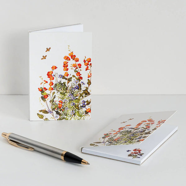 Woodlands Notepad | Holly Flame & Daisy by Bell Art. Australian Art Prints, Fashion and Homewares. Green Door Decor. www.greendoordecor.com.au