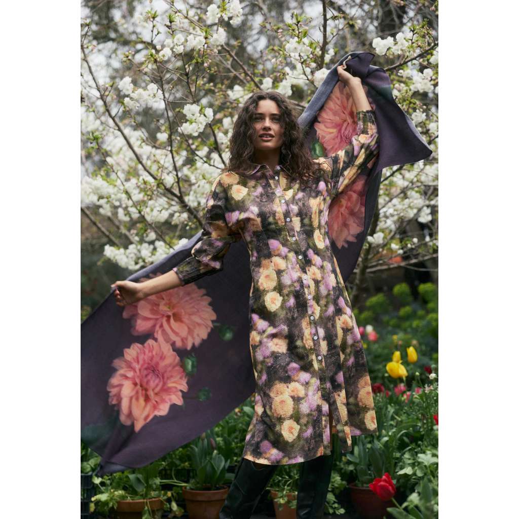 Wool Scarf | Dahlia by Nancybird. Australian Art Prints, Gifts, Fashion and Homewares. Green Door Decor. www.greendoordecor.com.au