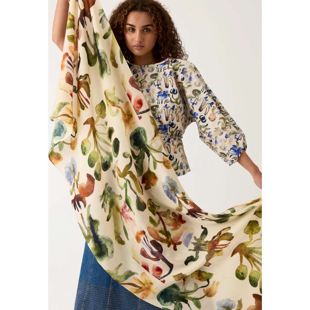 Wool Scarf | Watercolour Collage by Nancybird. Australian Art Prints, Fashion and Homewares. Green Door Decor. www.greendoordecor.com.au