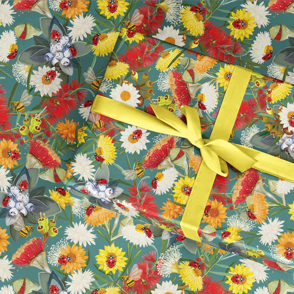 Gift Wrapping Paper | Good Evening Vol.2 Ladybugs by La La Land. Australian Art Prints and Homewares. Green Door Decor. www.greendoordecor.com.au