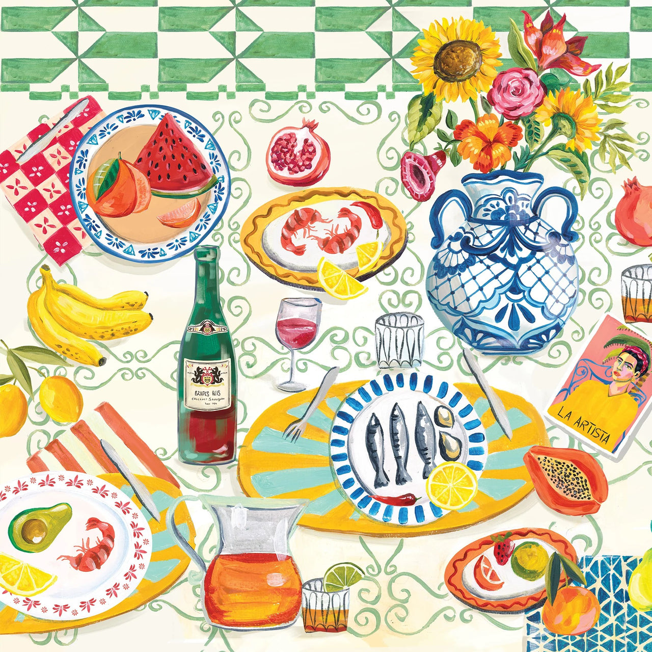 Gift Wrapping Paper | Life In Colour by La La Land. Australian Art Prints and Homewares. Green Door Decor. www.greendoordecor.com.au