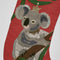 Koala | Embroidered Christmas Stocking - Red by Florabelle. Australian Art Prints and Homewares. Green Door Decor. www.greendoordecor.com.au