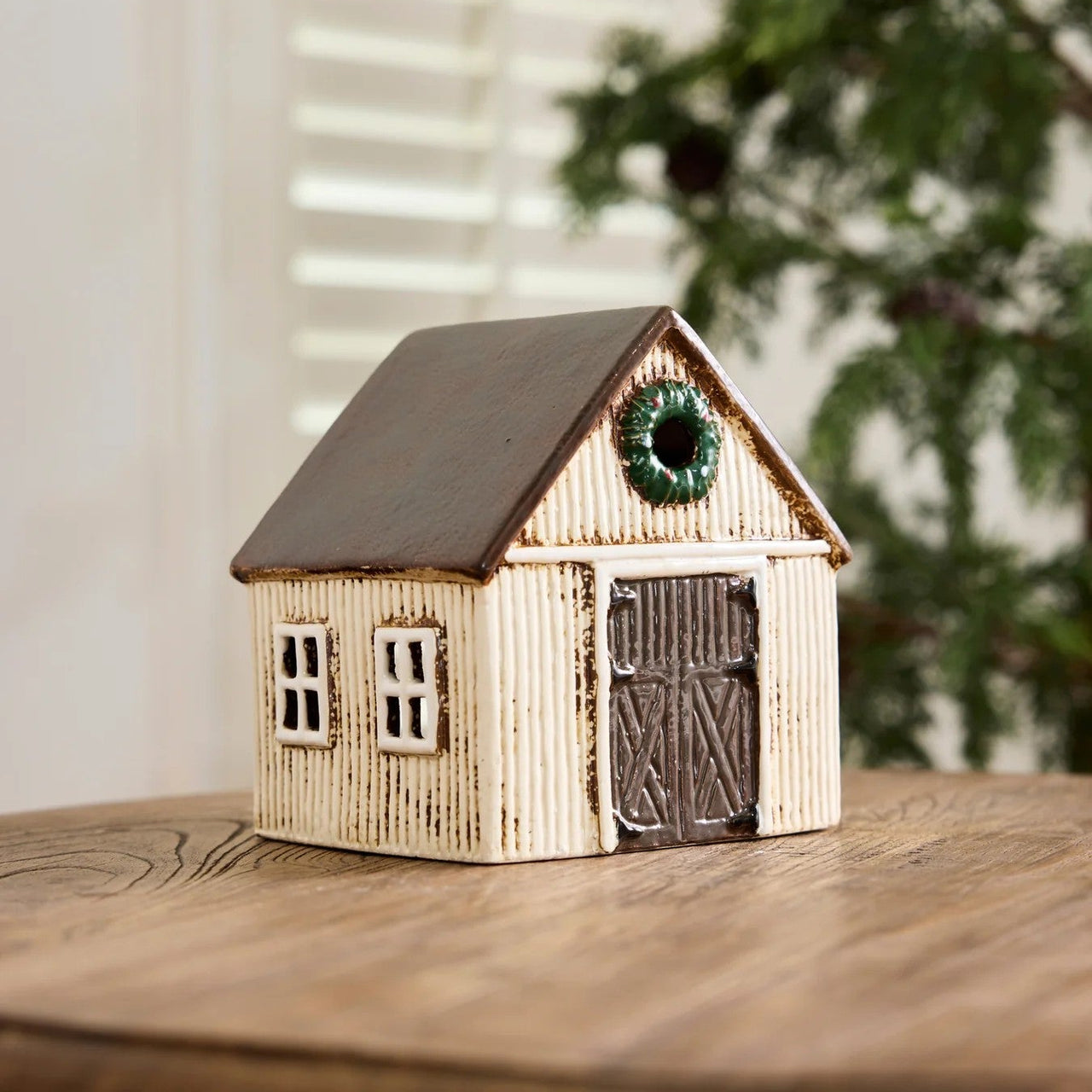 Nordgard Stable with Wreath | Tea Light House by French Country Collections. Australian Art Prints, Gifts, Fashion and Homewares. Green Door Decor. www.greendoordecor.com.au