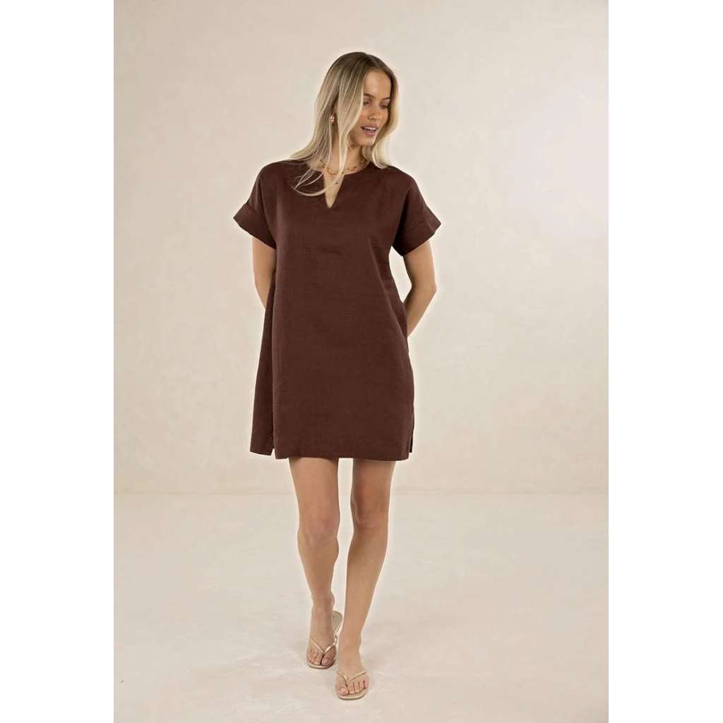 Yana Dress | Chocolate by Humidity Lifestyle. Australian Art Prints, Gifts, Fashion and Homewares. Green Door Decor. www.greendoordecor.com.au