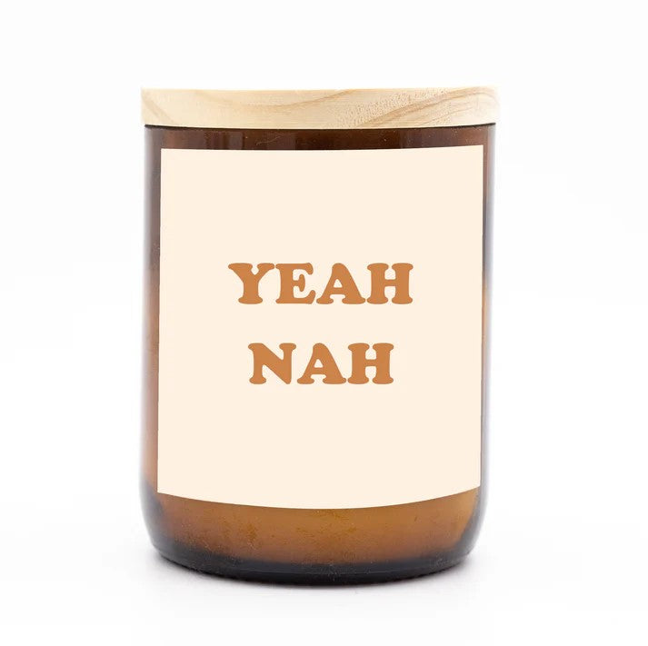 'Yeah Nah' | Happy Days Candle by The Commonfolk Collective. Australian Art Prints and Homewares. Green Door Decor. www.greendoordecor.com.au