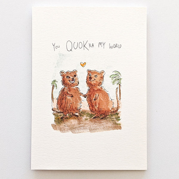 You Quokka My Work | Greeting Card by Well Drawn. Australian Art Prints and Homewares. Green Door Decor. www.greendoordecor.com.au