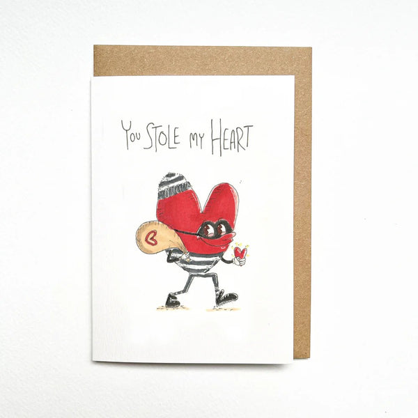 You Stole My Heart | Greeting Card by Well Drawn. Australian Art Prints, Fashion and Homewares. Green Door Decor. www.greendoordecor.com.au