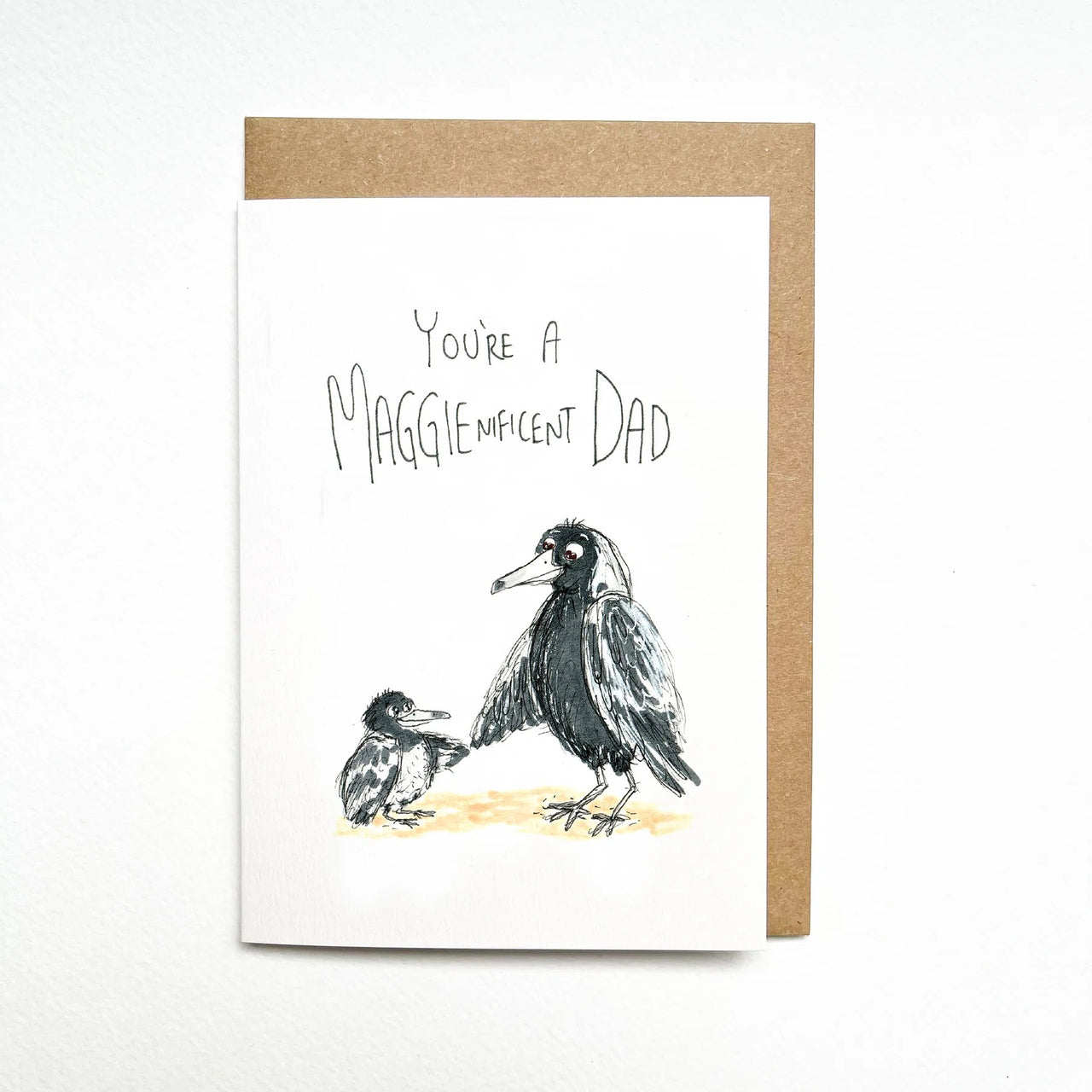 You're A Maggienificent Dad | Greeting Card by Well Drawn. Australian Art Prints, Gifts, Fashion and Homewares. Green Door Decor. www.greendoordecor.com.au