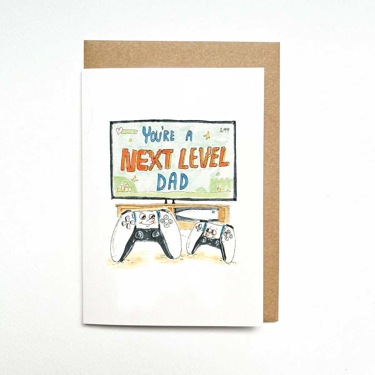 You're A Next Level Dad | Greeting Card by Well Drawn. Australian Art Prints, Gifts, Fashion and Homewares. Green Door Decor. www.greendoordecor.com.au