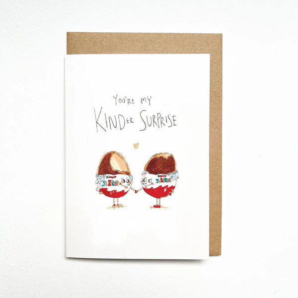 You're My Kinder Surprise | Greeting Card by Well Drawn. Australian Art Prints and Homewares. Green Door Decor. www.greendoordecor.com.au