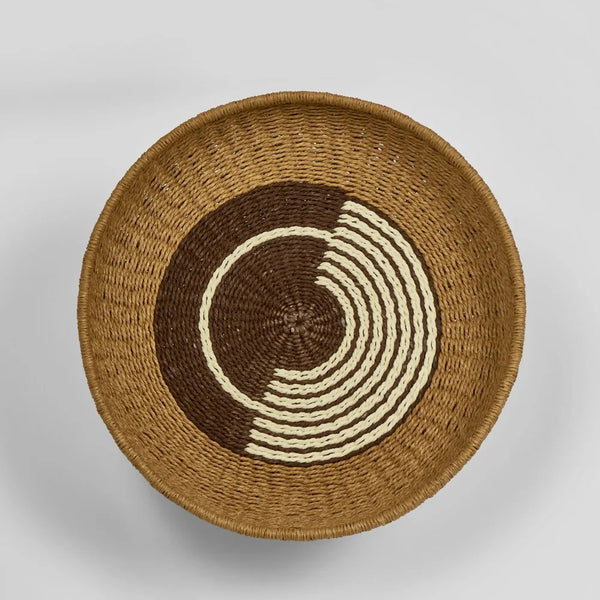 Zimba Handwoven Paper Rope Basket - Brown Multicolour