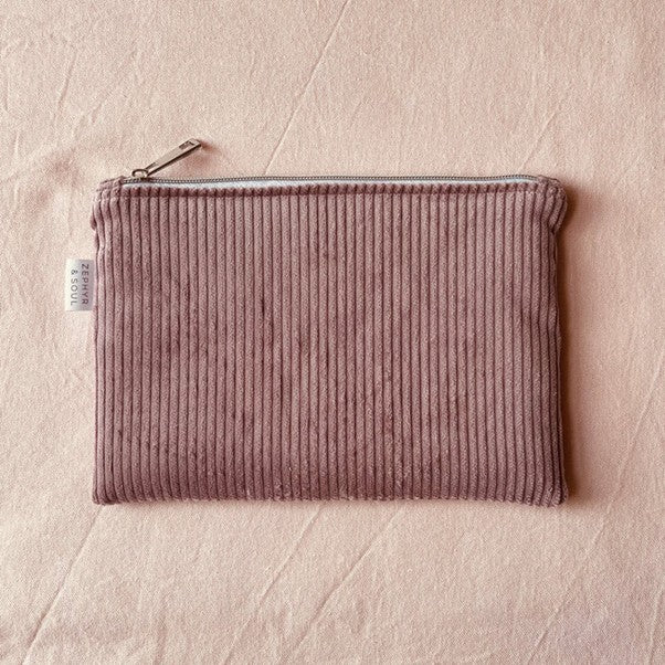 Zipper Pouch | Dusty Pink Cord | Zephyr + Soul | Designed and handmade in Australia. Australian Art Prints and Homewares. Green Door Decor. www.greendoordecor.com.au