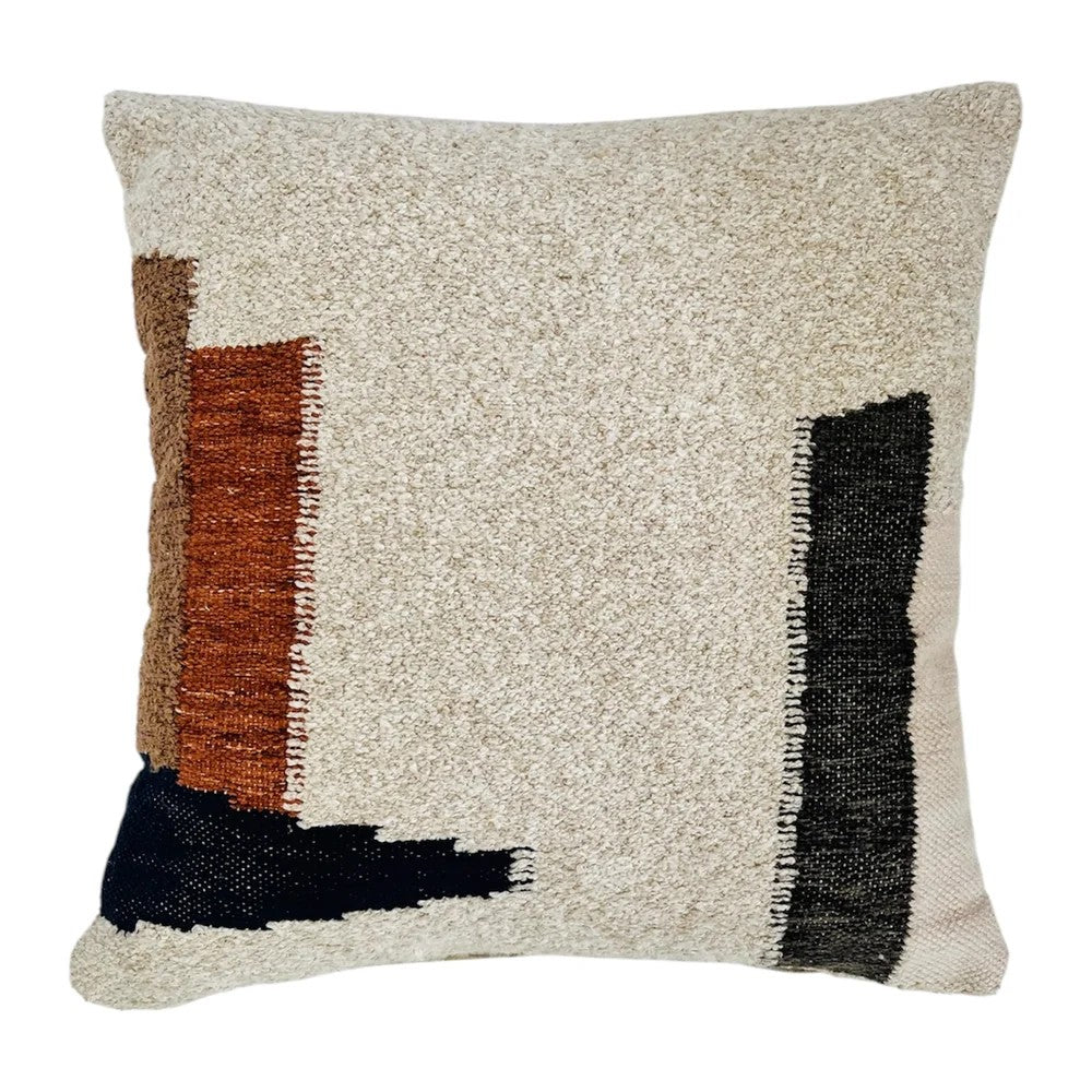 Zuri Cushion (50x50cm) | Natural & Brown Multi by J.Elliot Home. Australian Art Prints, Gifts, Fashion and Homewares. Green Door Decor. www.greendoordecor.com.au