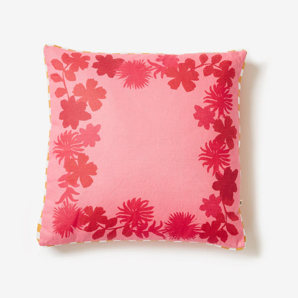 Flora Crimson Cushion | 50cm by Bonnie and Neil. Australian Art Prints and Homewares. Green Door Decor. www.greendoordecor.com.au