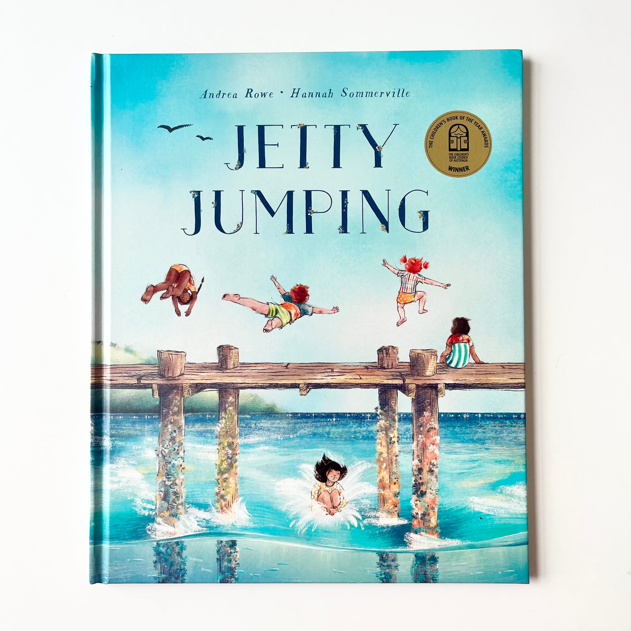 Jetty Jumping by Andrea Rowe & Hannah Sommerville. Australian Art Prints and Homewares. Green Door Decor. www.greendoordecor.com.au