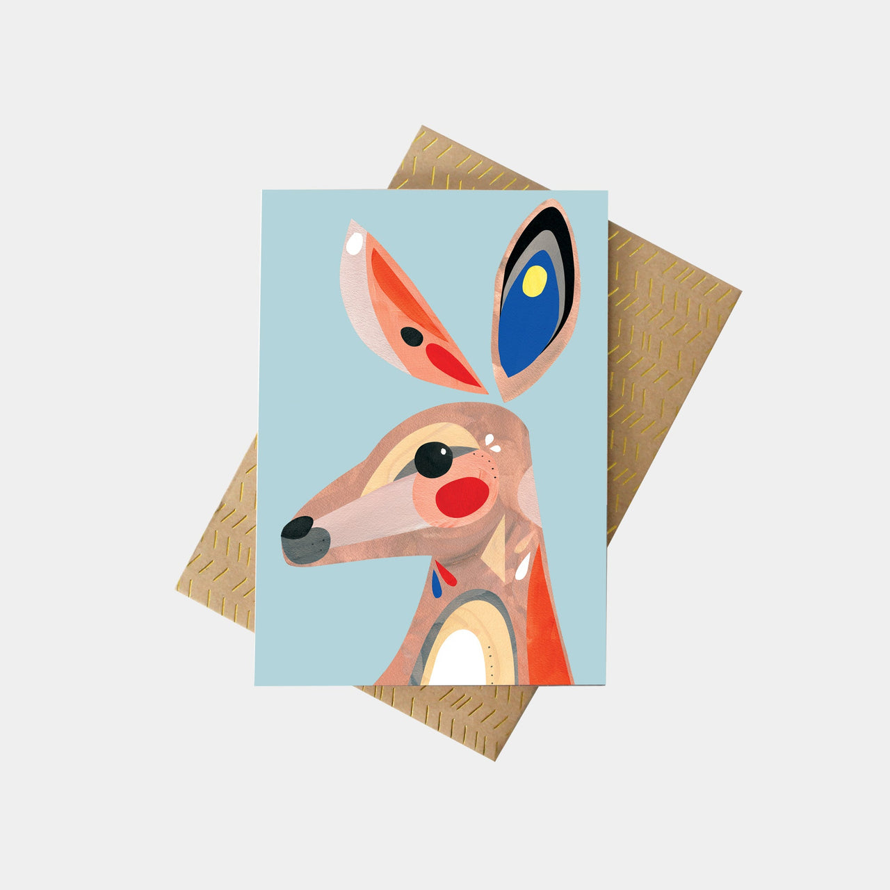 Kangaroo Greeting Card | Pete Cromer. Australian Art Prints and Homewares. Green Door Decor. www.greendoordecor.com.au