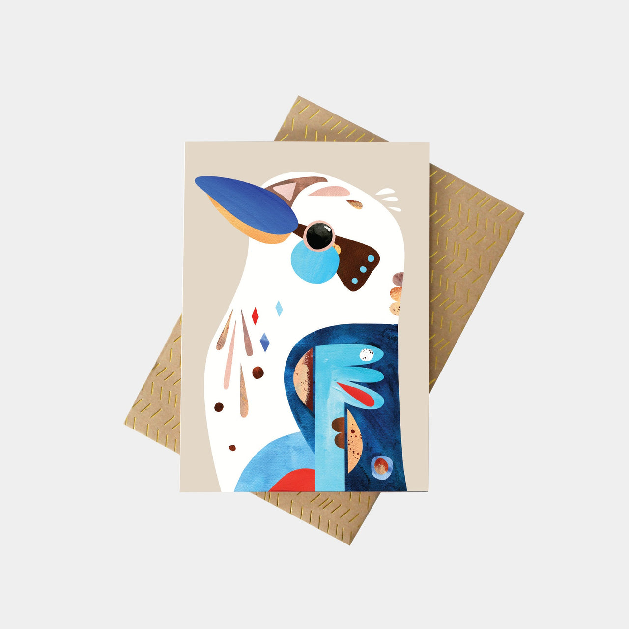 Kookaburra Greeting Card by Pete Cromer. Australian Art Prints and Homewares. Green Door Decor. www.greendoordecor.com.au