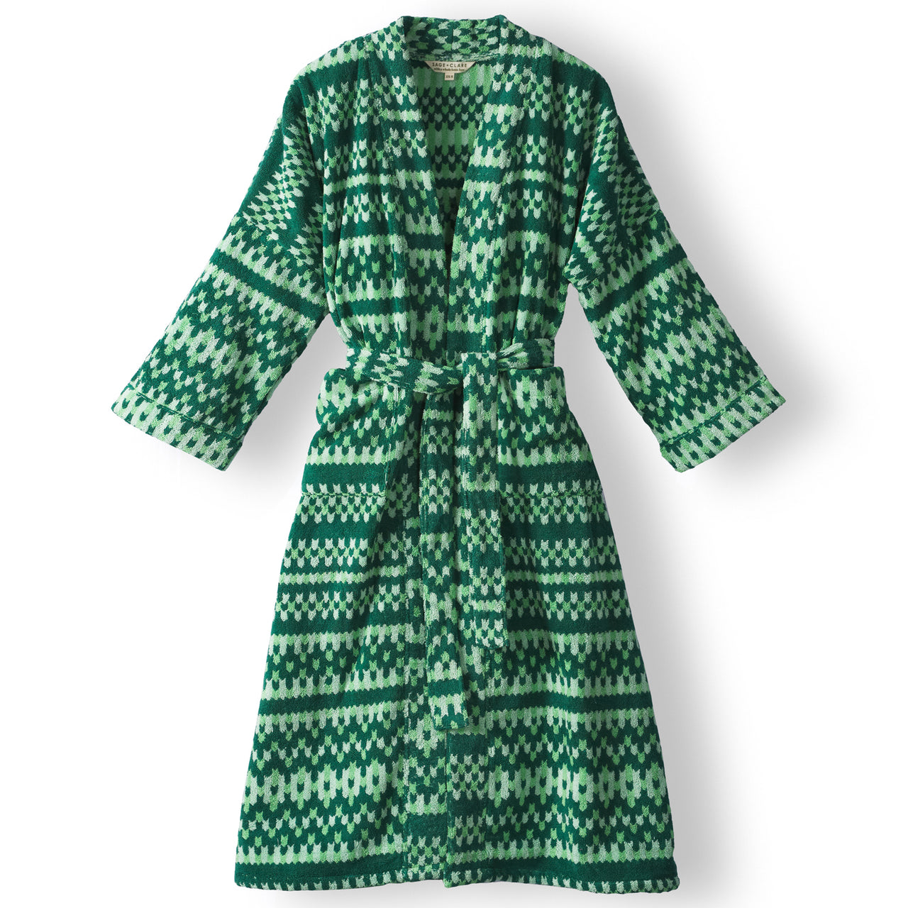 'Arlette' Towelling Robe | Forest | M/L by Sage and Clare. Australian Art Prints and Homewares. Green Door Decor. www.greendoordecor.com.au