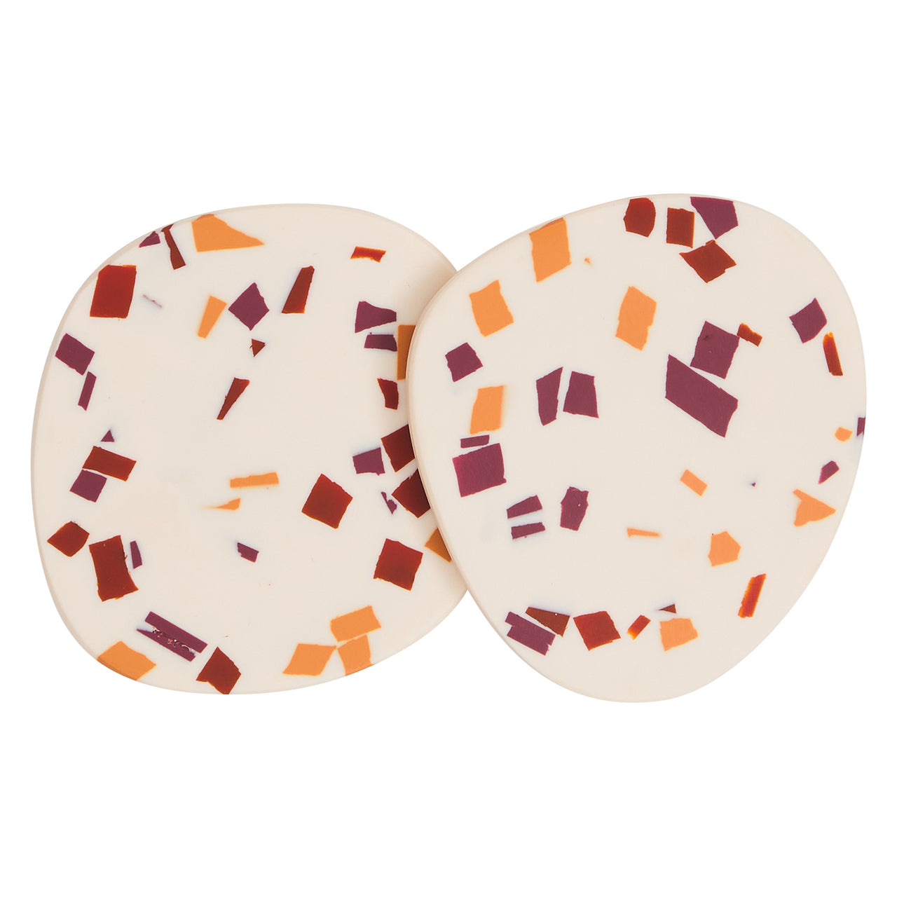 Fenella Coasters (Set of 2) | Nougat Terrazzo by Sage and Clare. Australian Art Prints and Homewares. Green Door Decor. www.greendoordecor.com.au