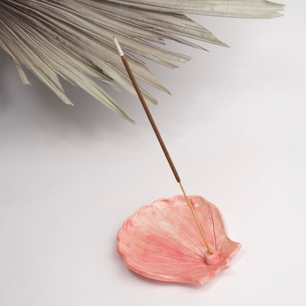 Incense Holder | Light Pink Shell by Tea4Two Art. Australian Art Prints and Homewares. Green Door Decor. www.greendoordecor.com.au