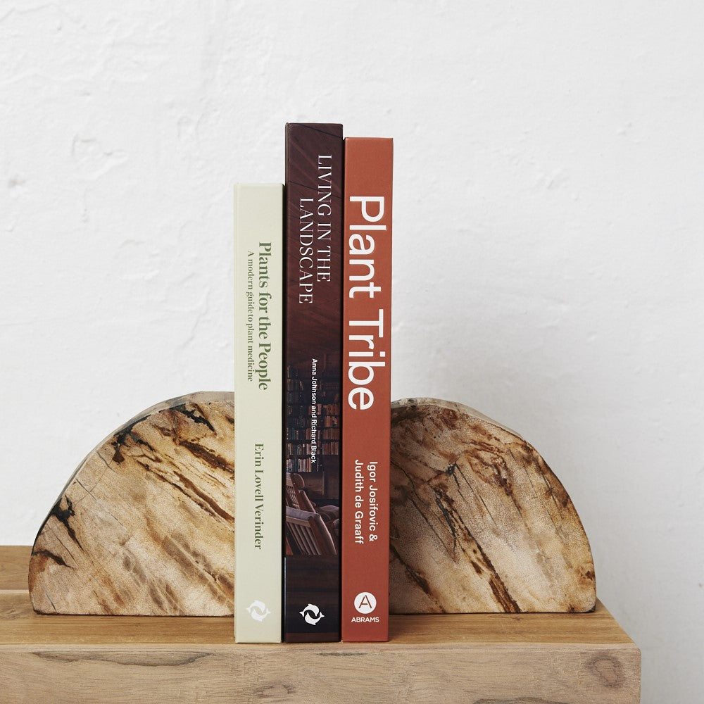 Acadia Petrified Wood Bookends by Inartisan. Australian Art Prints and Homewares. Green Door Decor. www.greendoordecor.com.au