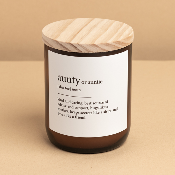 'Aunty' | Dictionary Candle by The Commonfolk Collective. Australian Art Prints and Homewares. Green Door Decor. www.greendoordecor.com.au