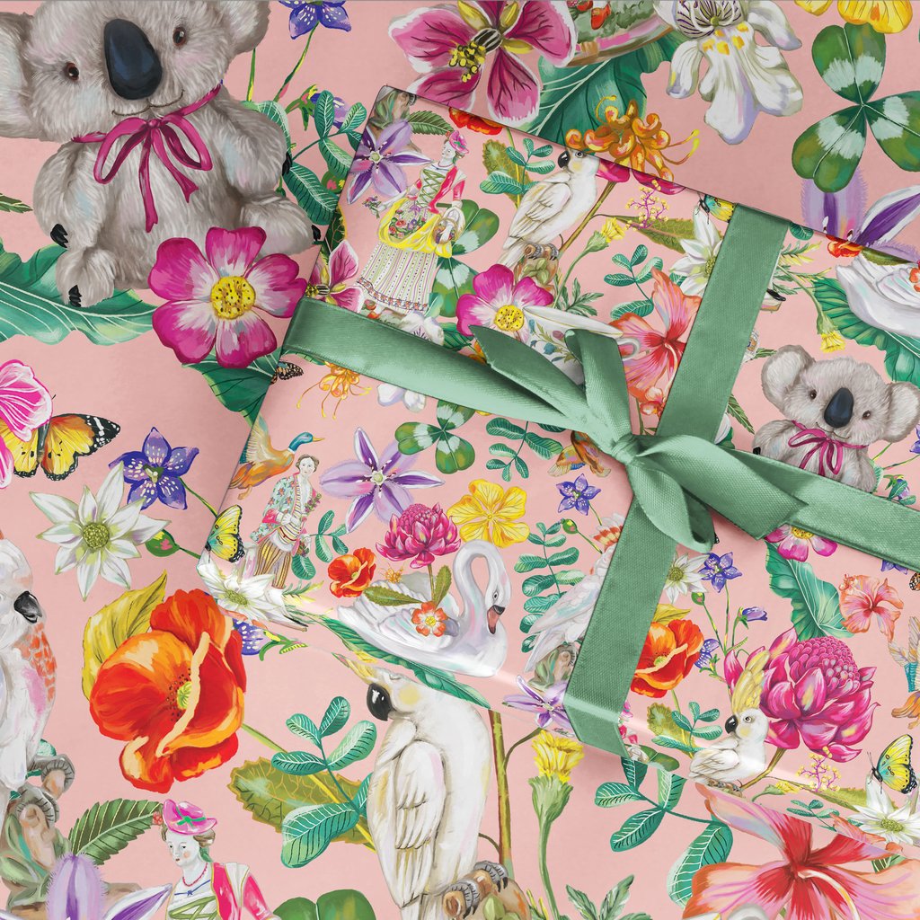 Aussie Wrapping Paper 'Australian Nostalgia' Wrapping Paper | La La Land | Green Door Decor ...