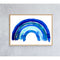 Big Blue Rainbow Framed by Paula Mills. Australian Art Prints. Green Door Decor. www.greendoordecor.com.au
