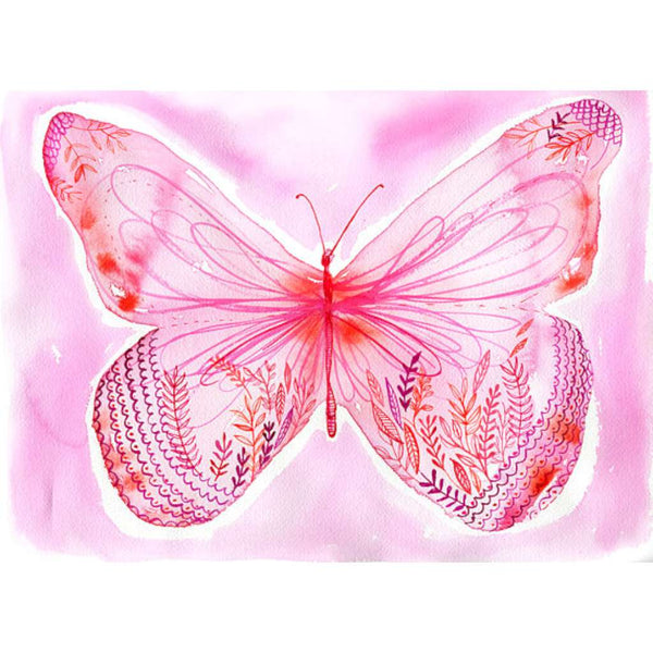Big Pink Butterfly by Paula Mills. Australian Art Prints. Green Door Decor. www.greendoordecor.com.au