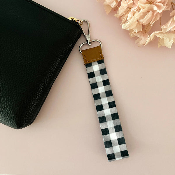 Black Gingham Wristlet by Daisy Lane Gift Co. Australian Art Prints and Homewares. Green Door Decor. www.greendoordecor.com.au