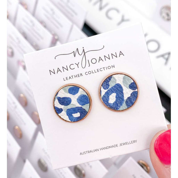 Blue Pebble Studs by Nancy Joanna. Australian Art Prints and Homewares. Green Door Decor. www.greendoordecor.com.au