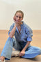 Boyfriend Linen Shirt | Blue Tweed by Hut Clothing. Australian Art Prints and Homewares. Green Door Decor. www.greendoordecor.com.au