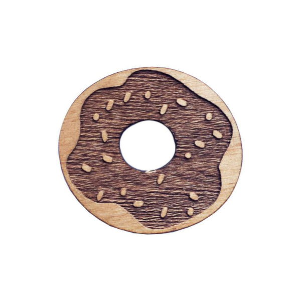 Wooden Brooch - Donut