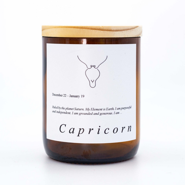 'Capricorn' | Zodiac Candle by The Commonfolk Collective. Australian Art Prints and Homewares. Green Door Decor. www.greendoordecor.com.au