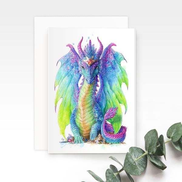 Mystic Dragon Greeting Card by Earthdrawn Studio. Australian Art Prints and Homewares. Green Door Decor. www.greendoordecor.com.au