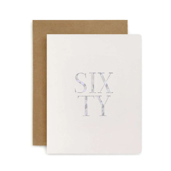 'Sixty' Card by Bespoke Letterpress. Australian Art Prints and Homewares. Green Door Decor. www.greendoordecor.com.au
