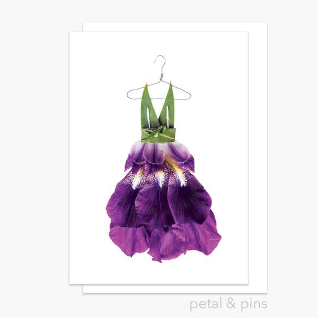 Petal & Pins Card - Iris with Bow Dress