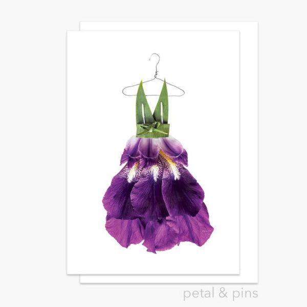 Petal & Pins Card - Iris with Bow Dress